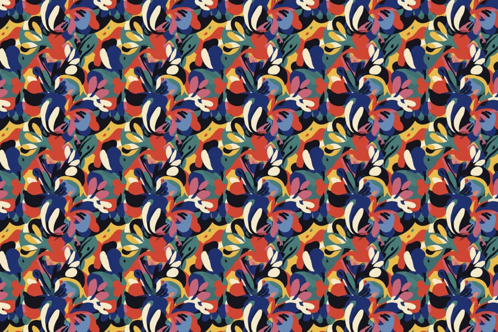 Vibrant Flowery Waves by Treechild — canvas wall art