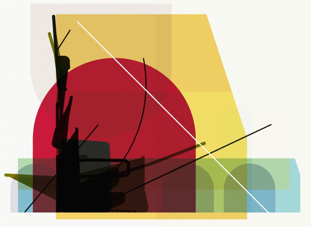 Abstract Red Sun by Rafa Mateo — canvas wall art