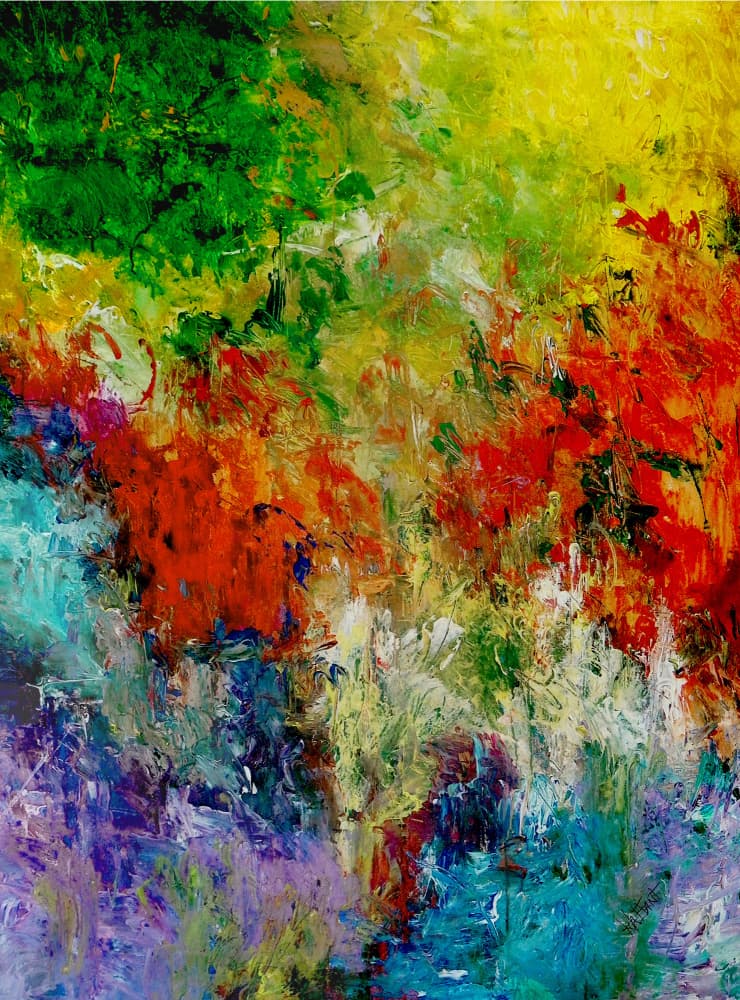 Vibrant Paint Strokes by Ron Halfant — canvas wall art