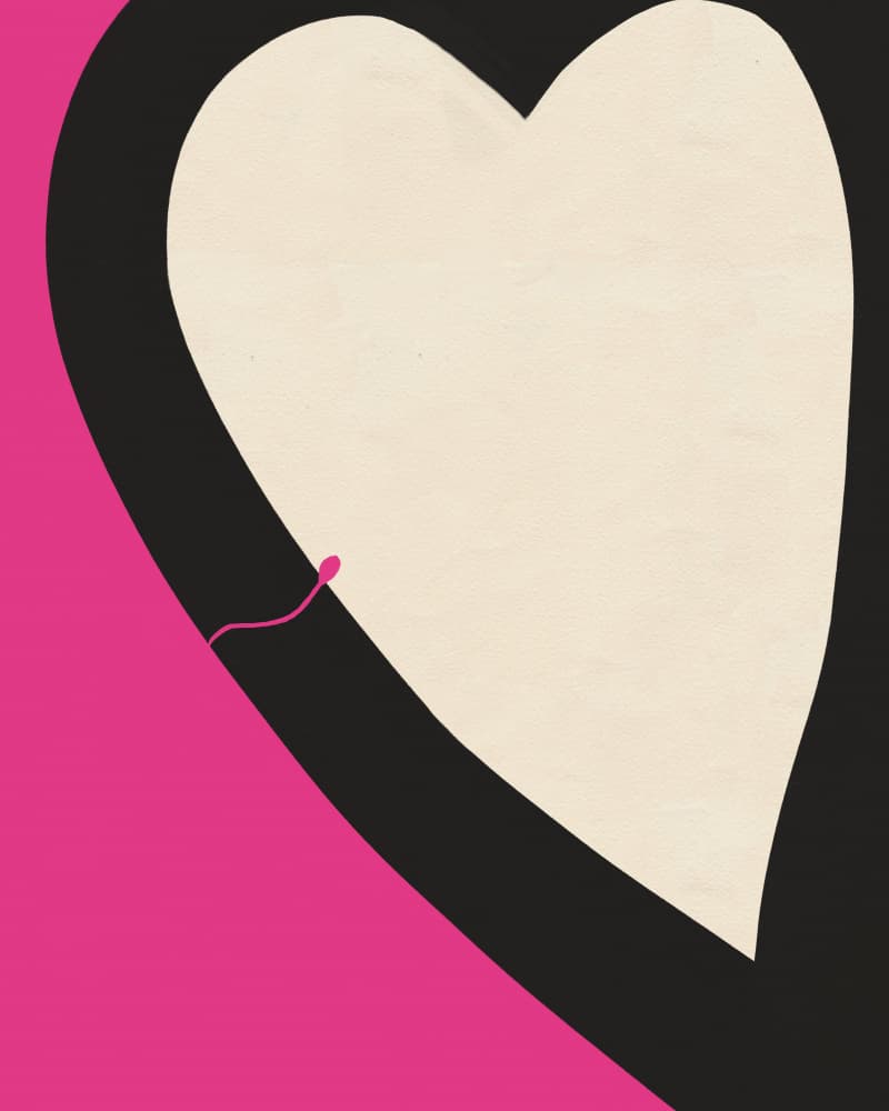 Sperm and Heart Union by Deepthi s — canvas wall art