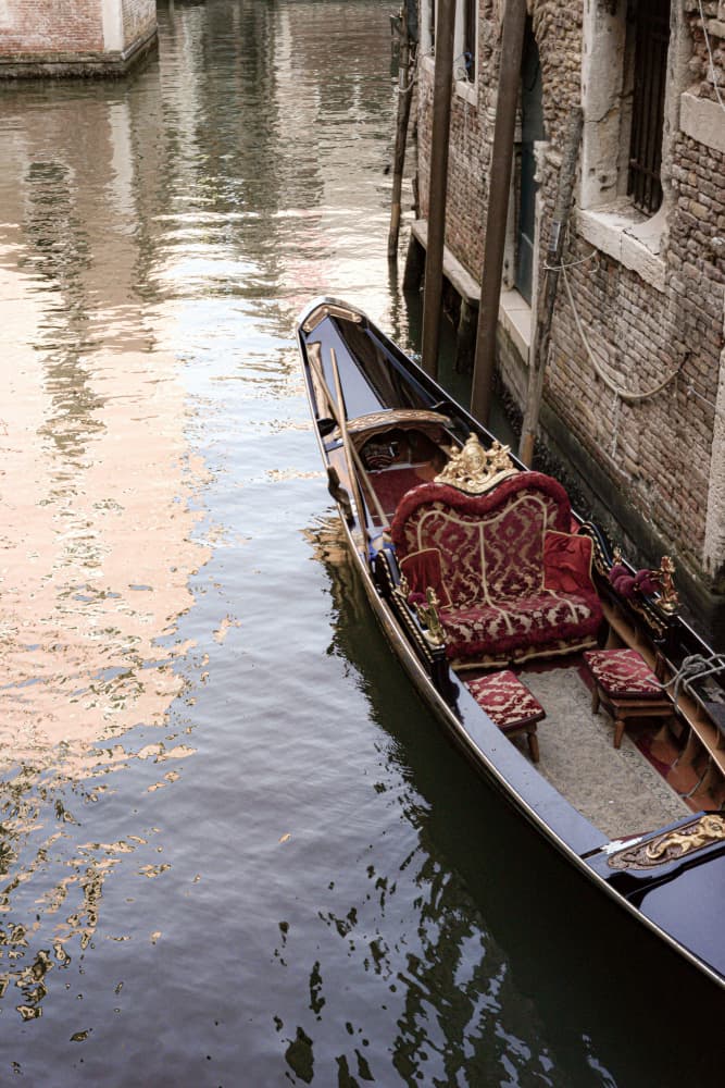 Elegant Venice Gondola by Talitha McQueen — canvas wall art