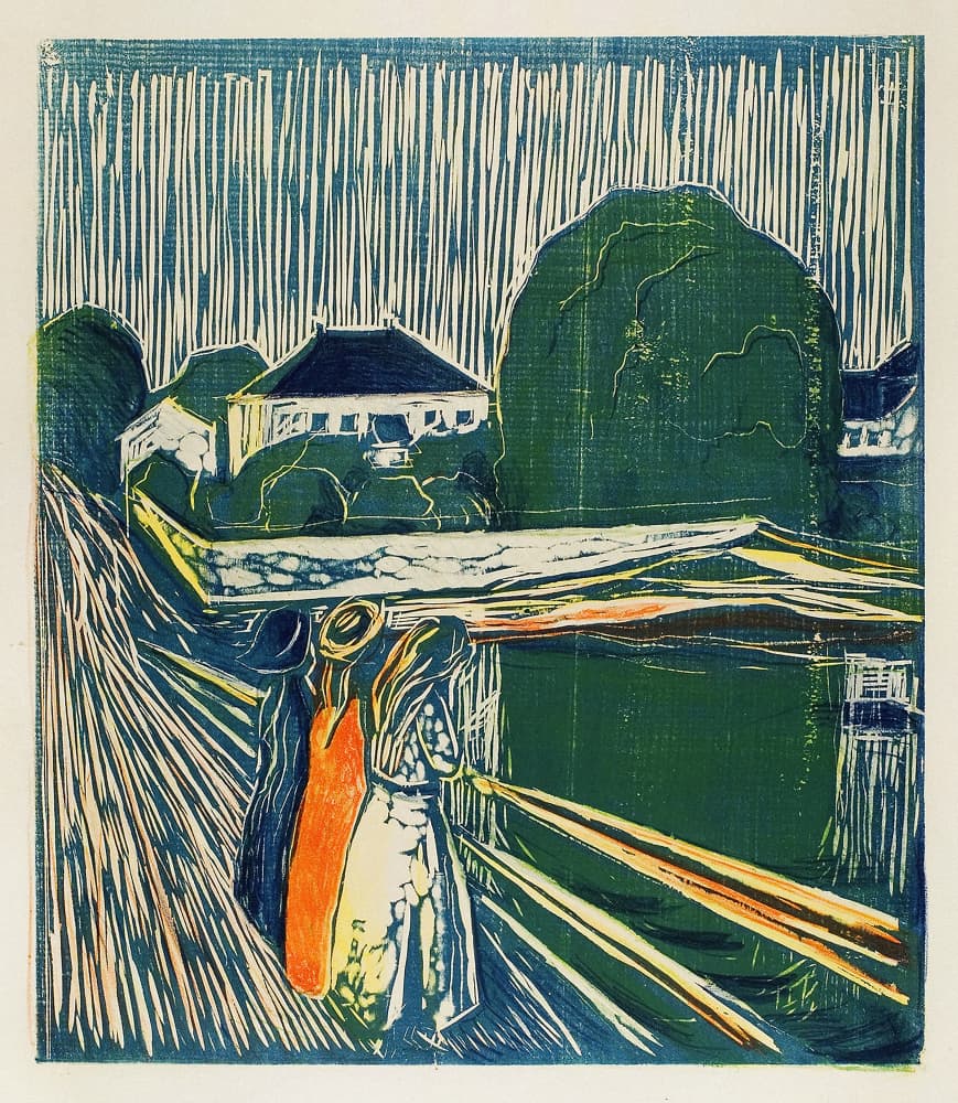 The Girls On The Bridge by Edvard Munch — canvas wall art