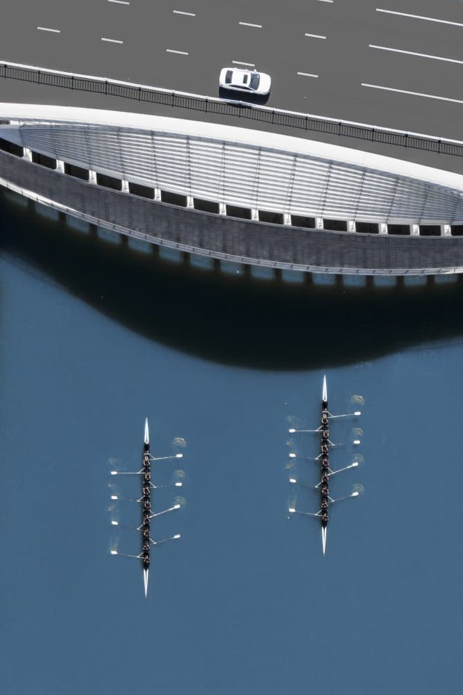 Bridge Road Rowing by Yifan Wu — canvas wall art