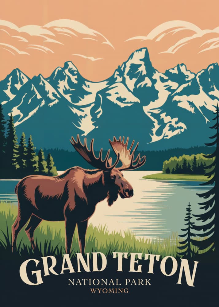 Grand Teton Moose Mountain by Andreas Magnusson — canvas wall art