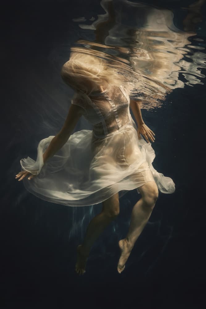 Ethereal Woman Underwater by Dmitry Frizel — canvas wall art