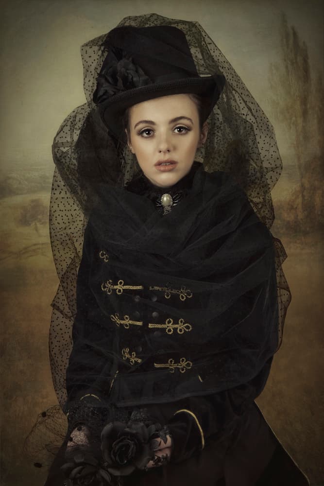 Elegant Gothic Portrait by Carola Kayen-Mouthaan — canvas wall art