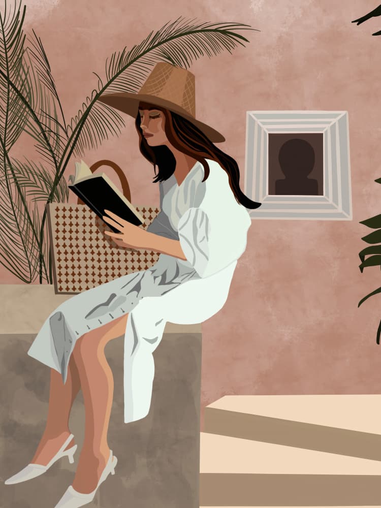 Peaceful Reading Nook by Emel Tunaboylu — canvas wall art