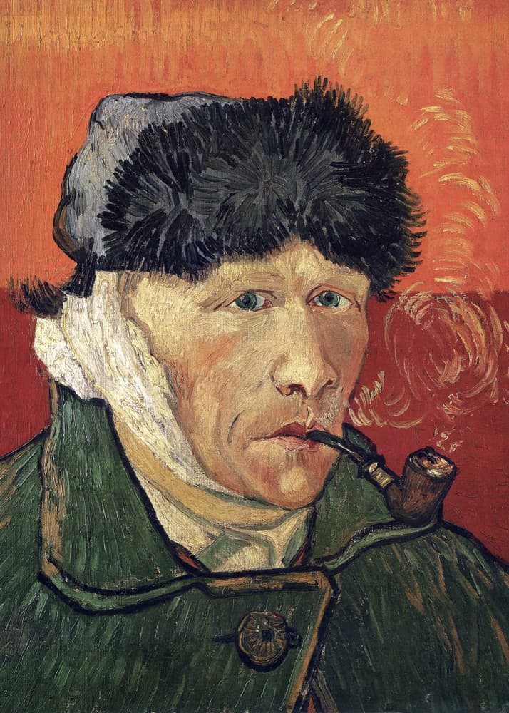 Vincent Van Gogh's Self Portrait With Bandaged Ear and Pipe (1889) by Vincent Van Gogh — canvas wall art