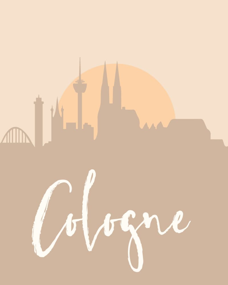 Cologne Sunset Skyline by Emiliano Deificus — canvas wall art