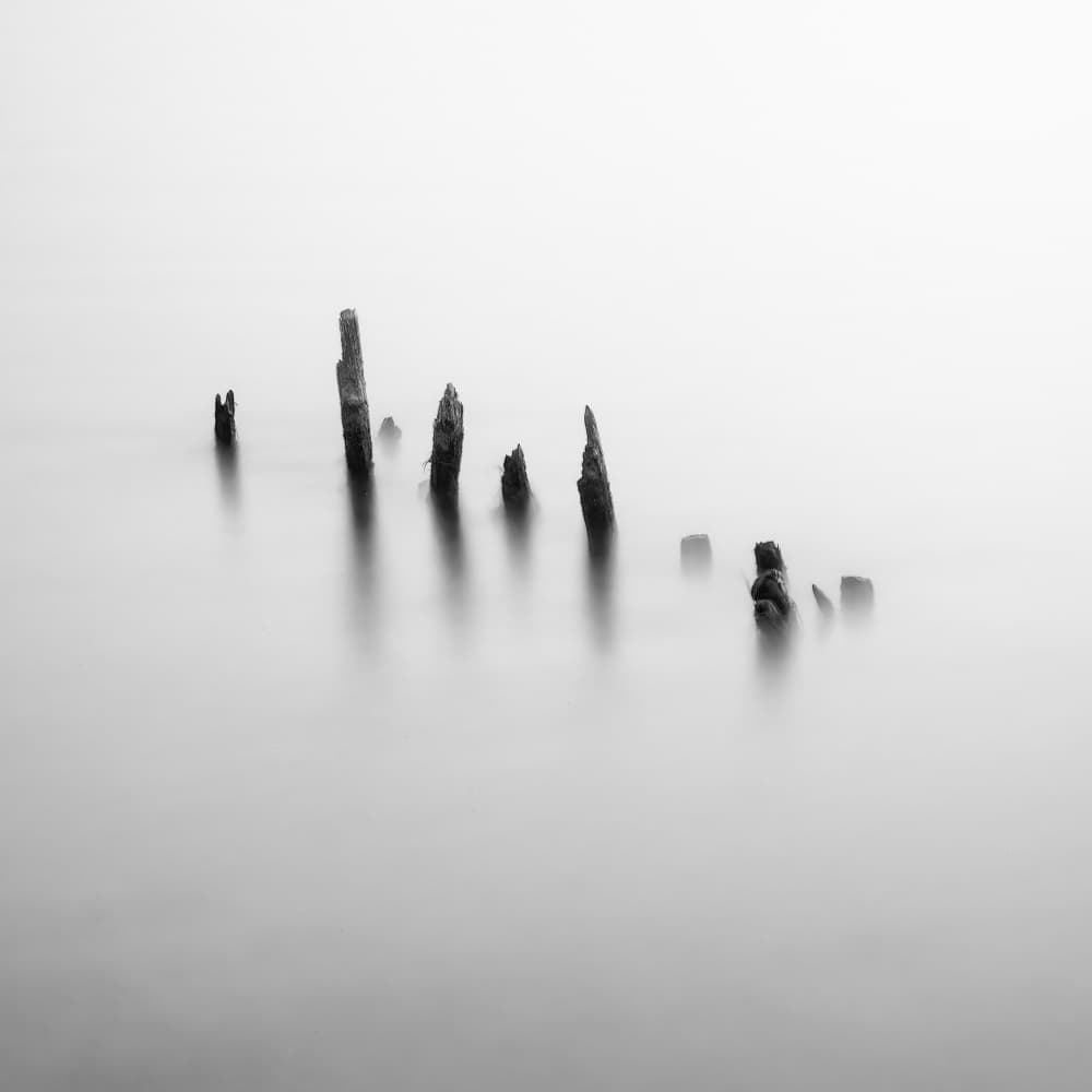Calm Water Pilings by Fred Louwen — canvas wall art