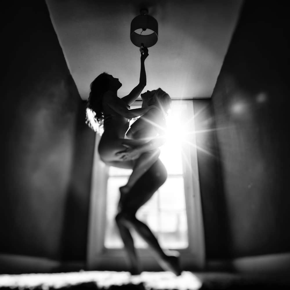 Backlit Romantic Embrace by Paul — canvas wall art