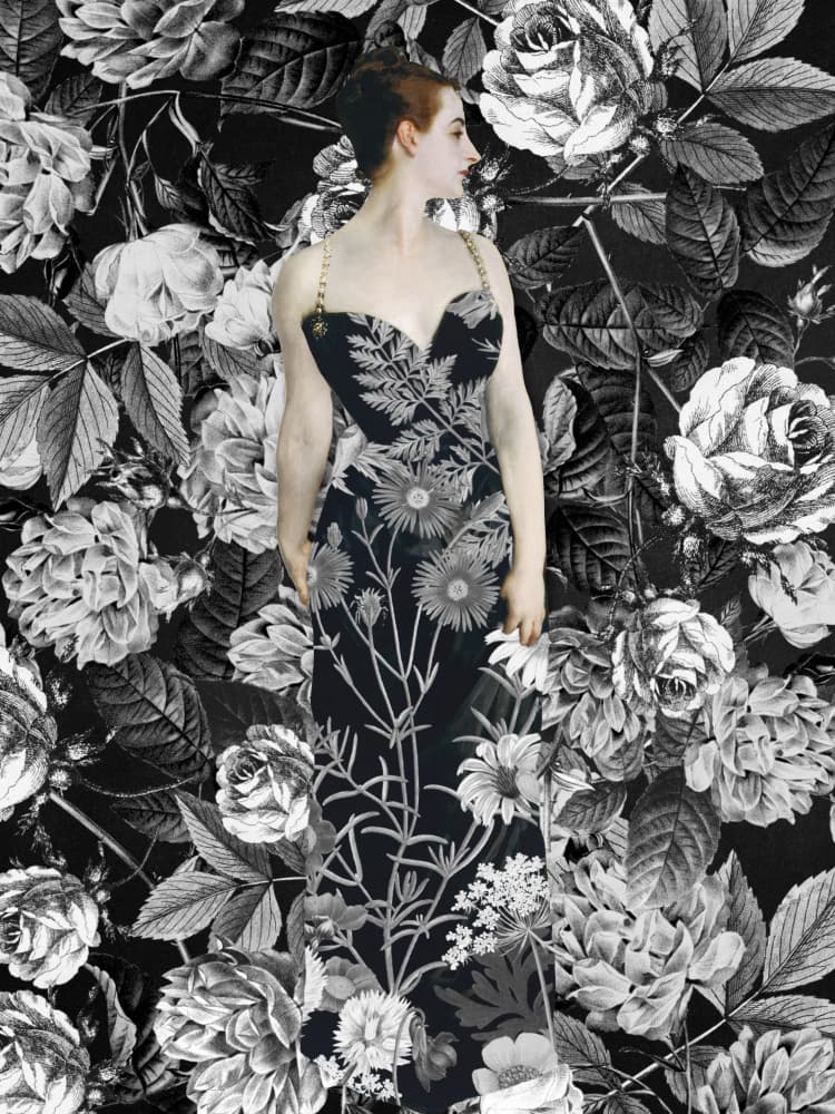 Black Floral Elegance by Marja van den Hurk — canvas wall art