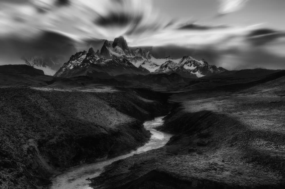 Dramatic Mountain River by Jenny Qiu — canvas wall art