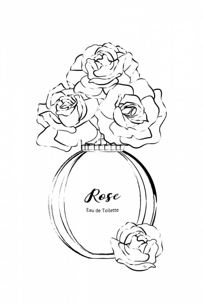 Elegant Rose Perfume Bottle by Martina — canvas wall art