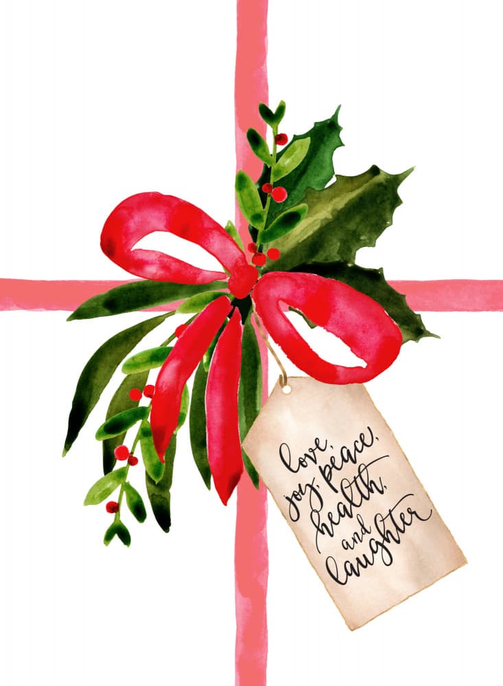 Festive Gift Tag Wishes by Rosana Laiz Blursbyai — canvas wall art