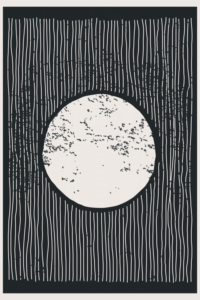 Textured Moon Lines by jay stanley — canvas wall art