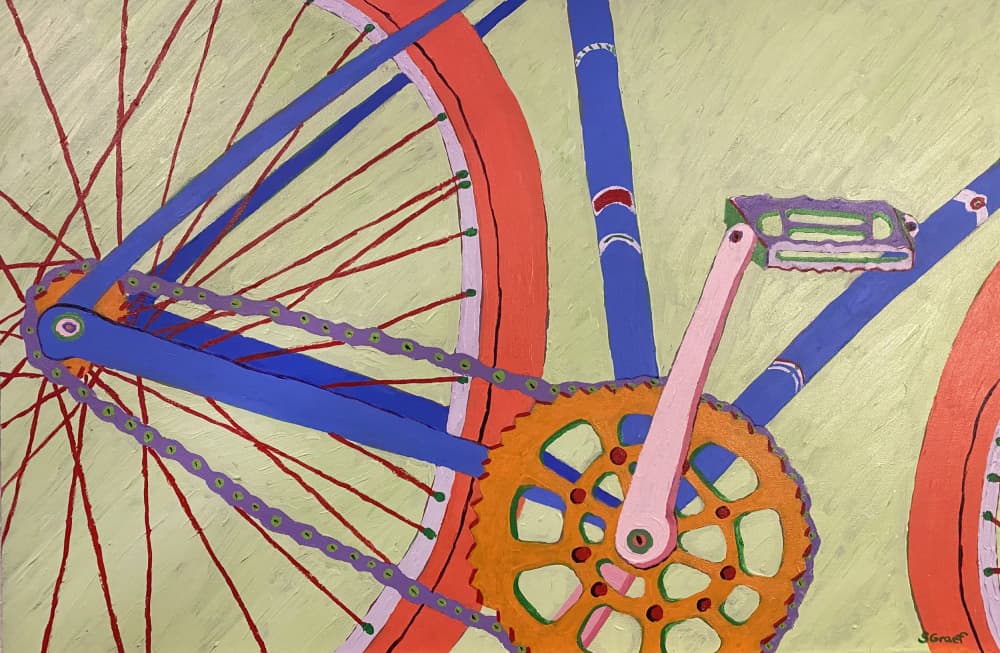Blue Bike by Sue Graef — canvas wall art
