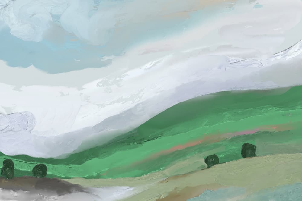 Green Hill Serenity by Josie George — canvas wall art