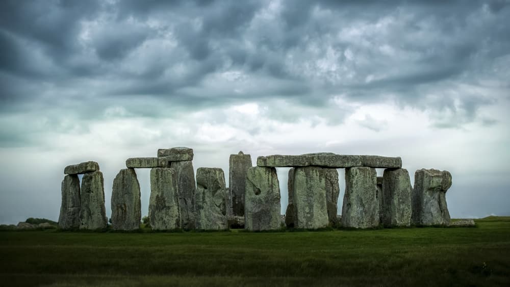 Dramatic Stonehenge Sky by Alex Lu — canvas wall art