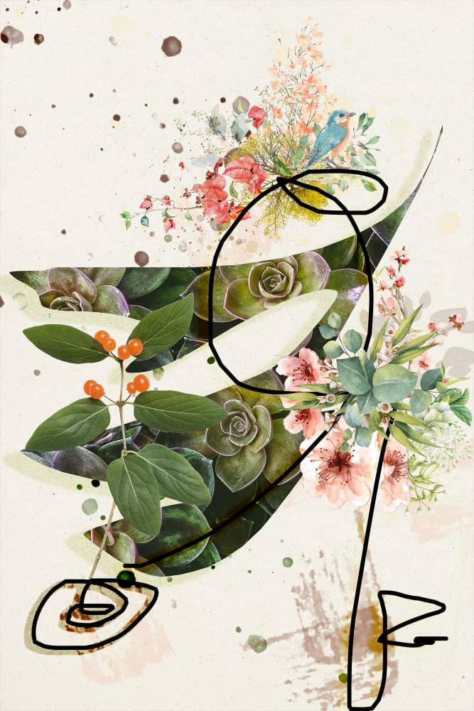 Botanical Line Face by Pelin Atilla — canvas wall art