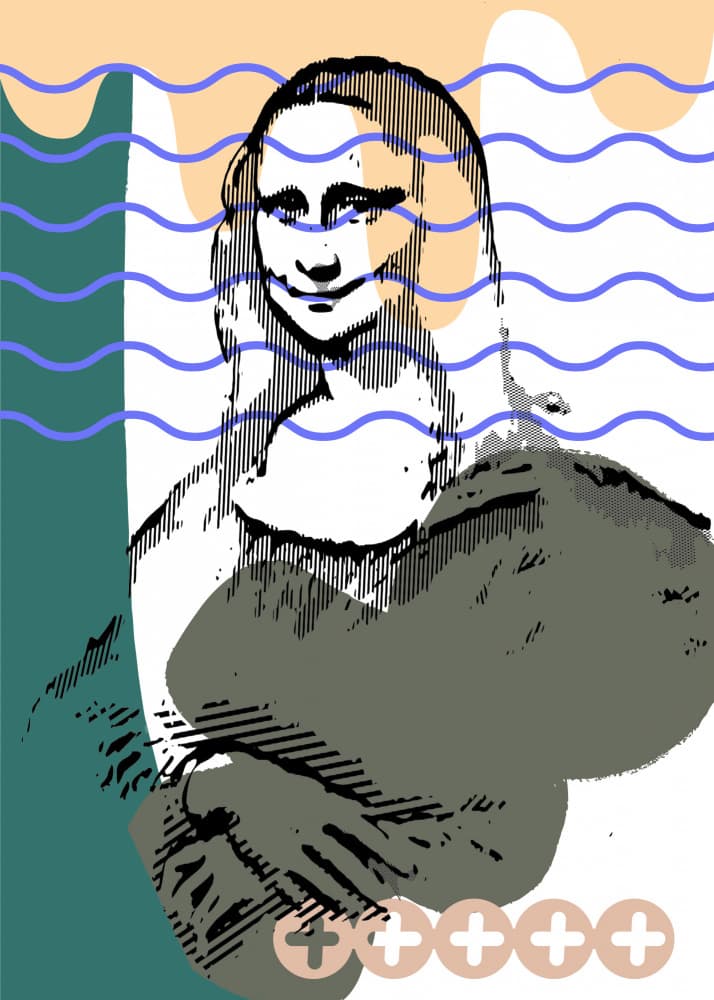 Wavy Mona Lisa Smile by Doa Project — canvas wall art