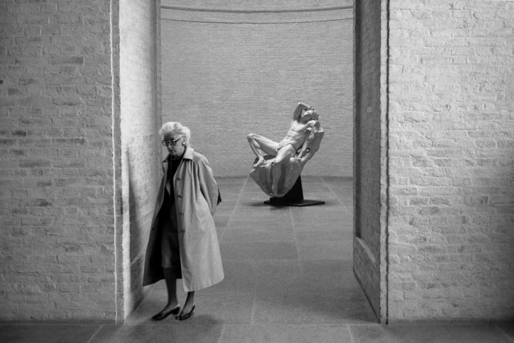 Woman in Art Museum by Dieter Matthes — canvas wall art