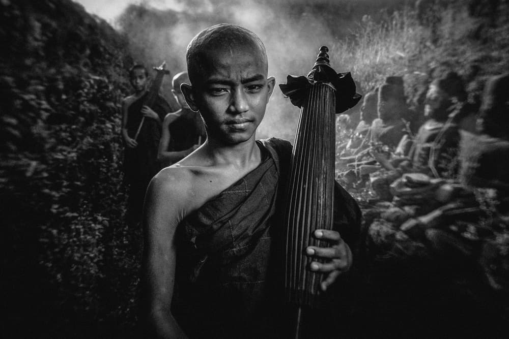 Young Monk's Procession by ADIREK M — canvas wall art