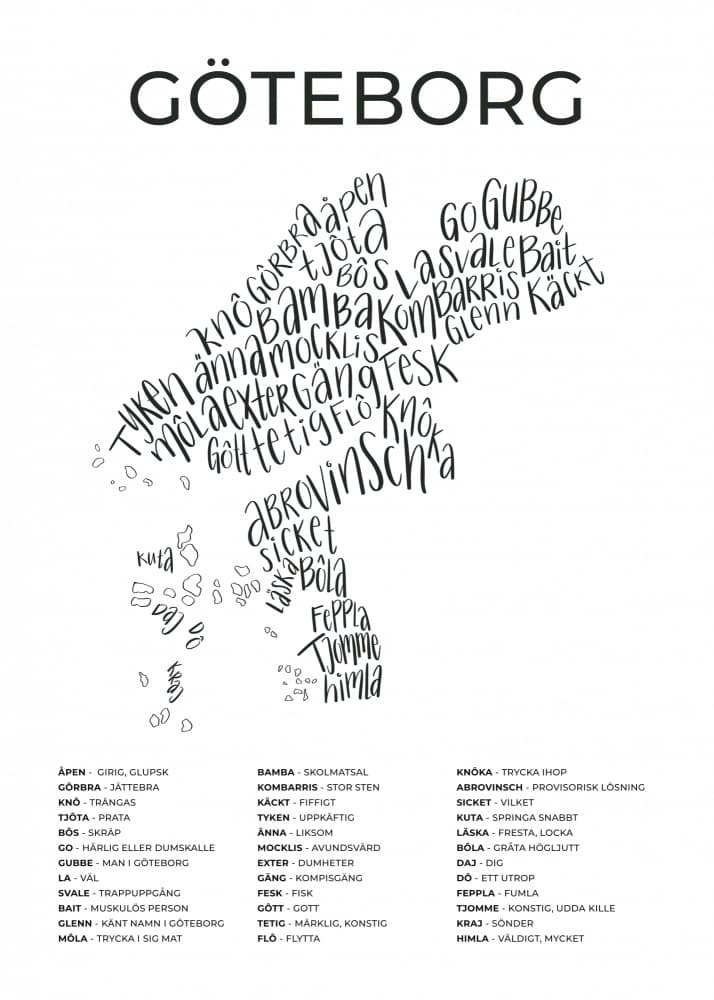 Gothenburg Word Map by Aminah Eleonora — canvas wall art