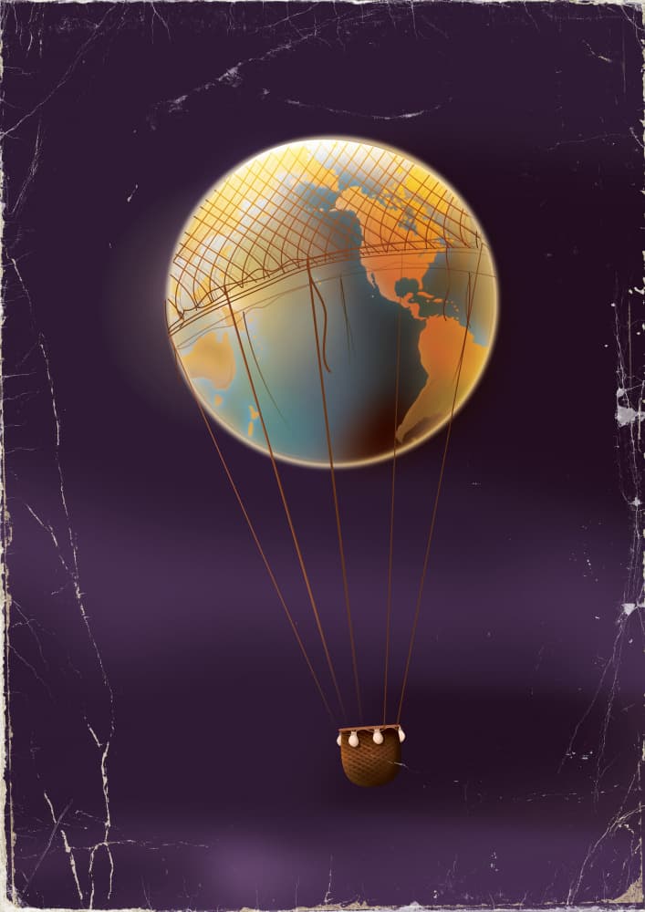 Flying Globe Adventure by Nicholas — canvas wall art