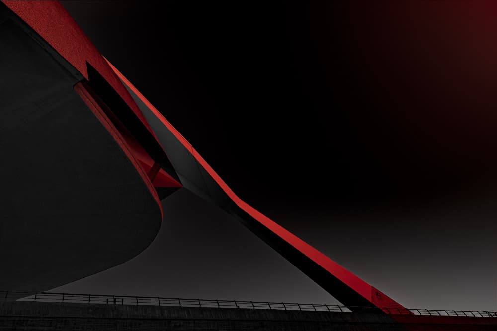 Red Architectural Abstract by Greetje van Son — canvas wall art