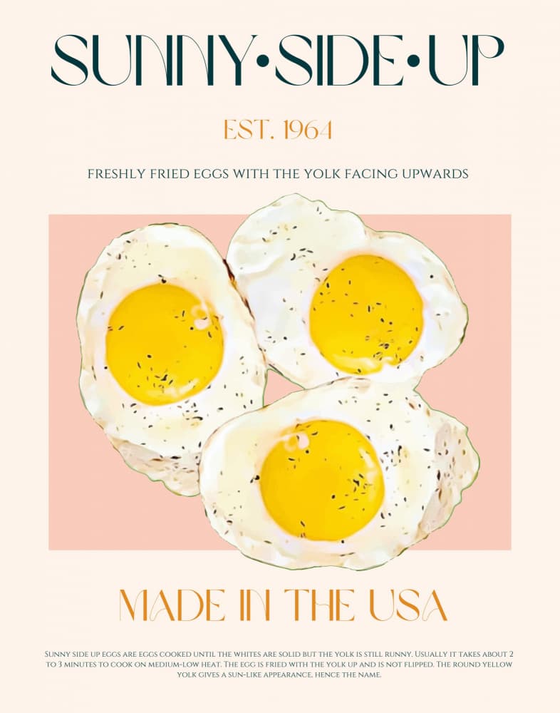 Sunny Side Up Eggs by Nazma Khokhar — canvas wall art