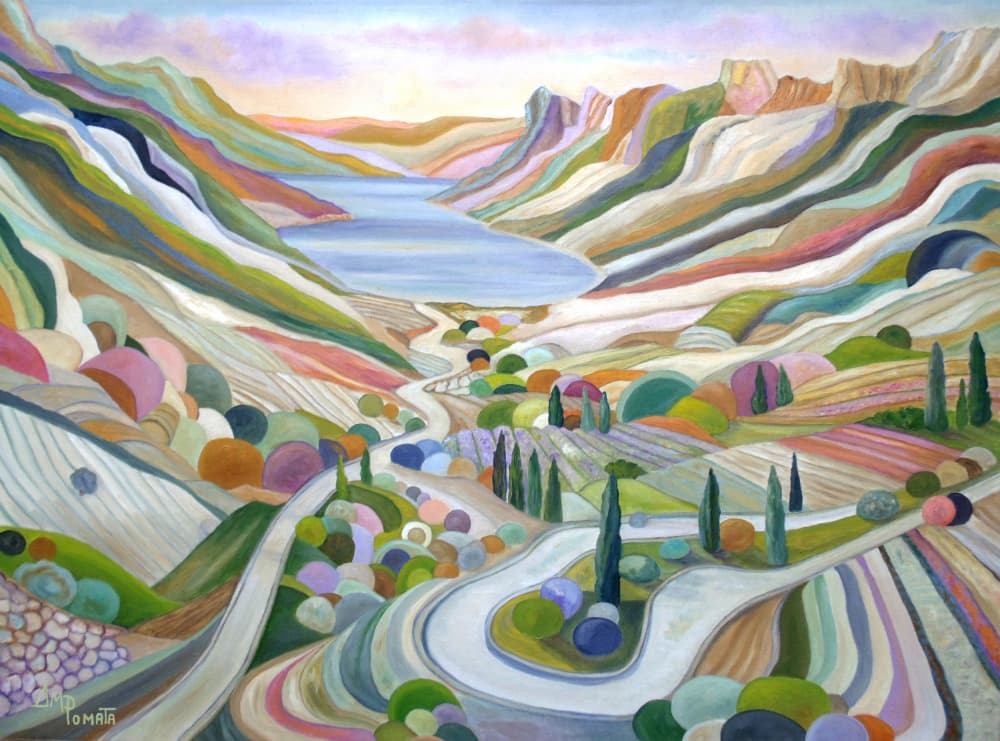 Colorful Valley Dreamscape by Angeles M. Pomata — canvas wall art