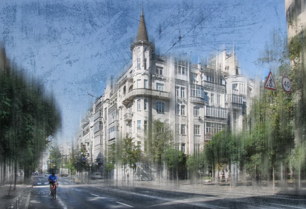Vintage City Street Ride by Alexander Kiyashko — canvas wall art