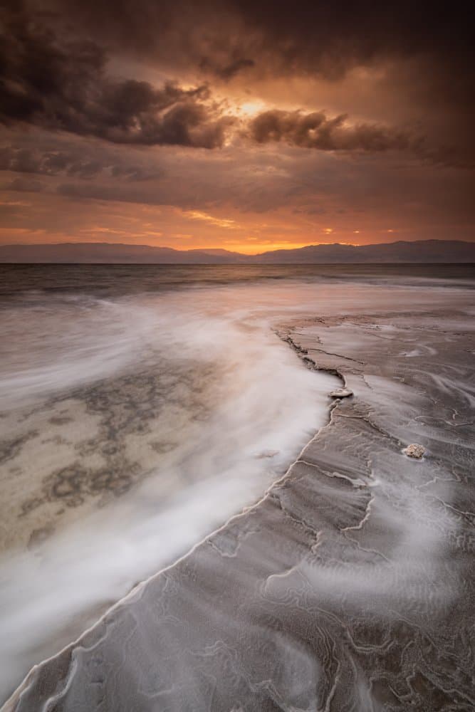 Dramatic Salt Shore Sunset by Amir Ehrlich — canvas wall art