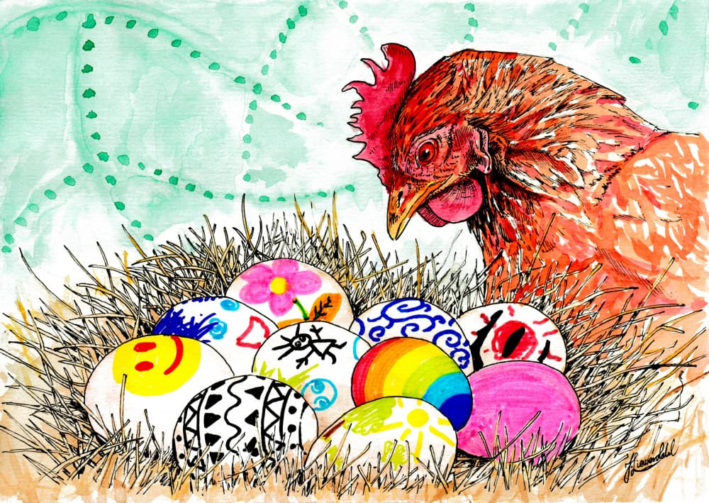 Whimsical Egg Nest by Johan Liewendahl — canvas wall art