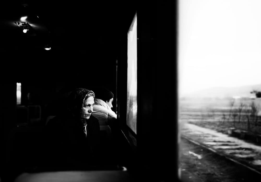 Pensive Train Journey by Julien Oncete — canvas wall art