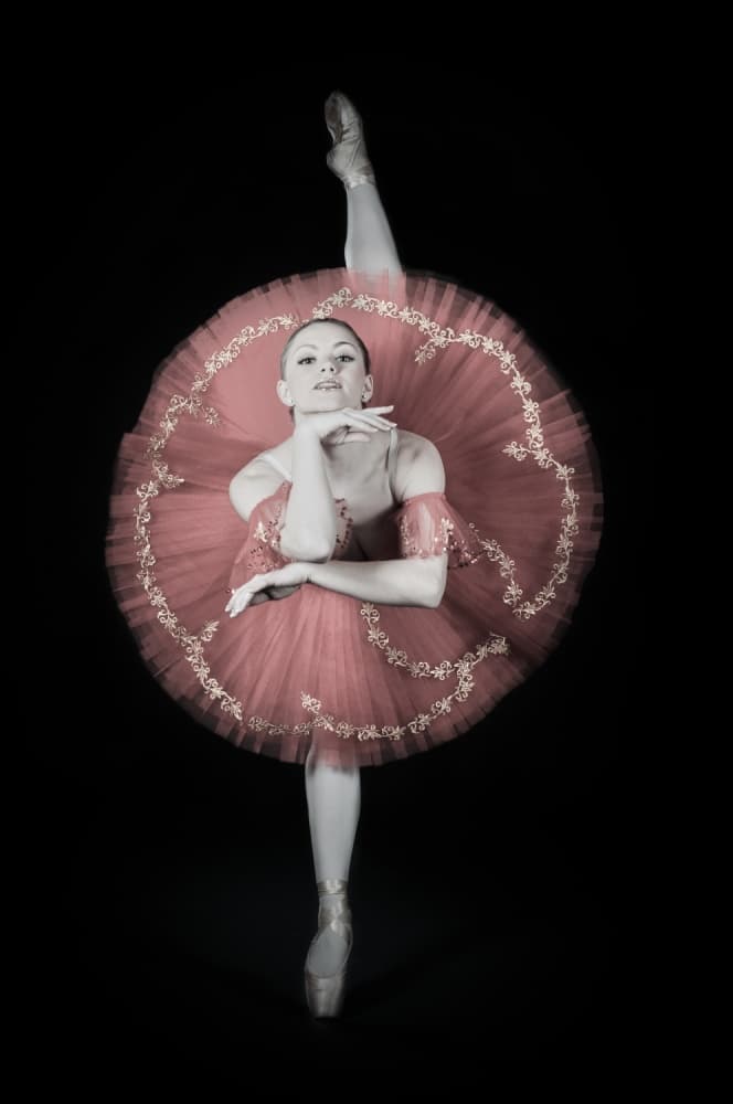 Elegant Red Ballerina by Darlene Hewson — canvas wall art