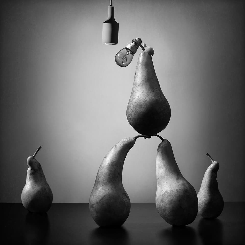 Pear Lightbulb Idea by Victoria Glinka — canvas wall art