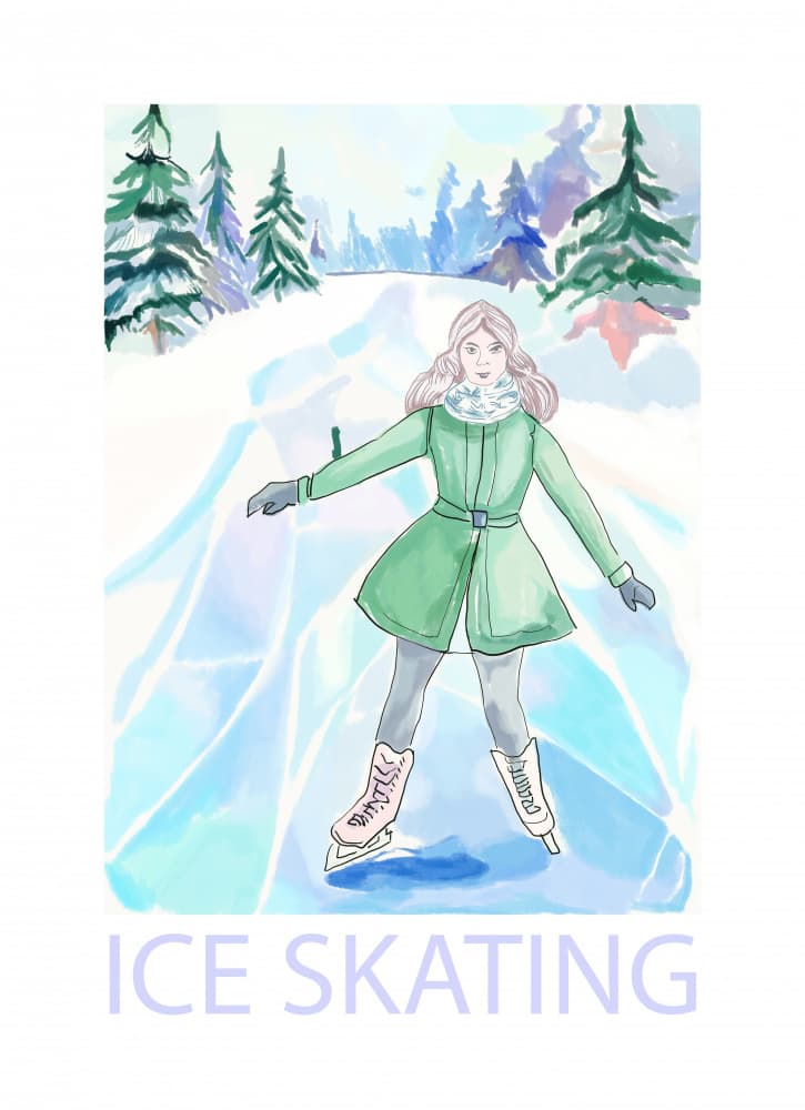 Winter Ice Skating Path by Beate Tubach — canvas wall art