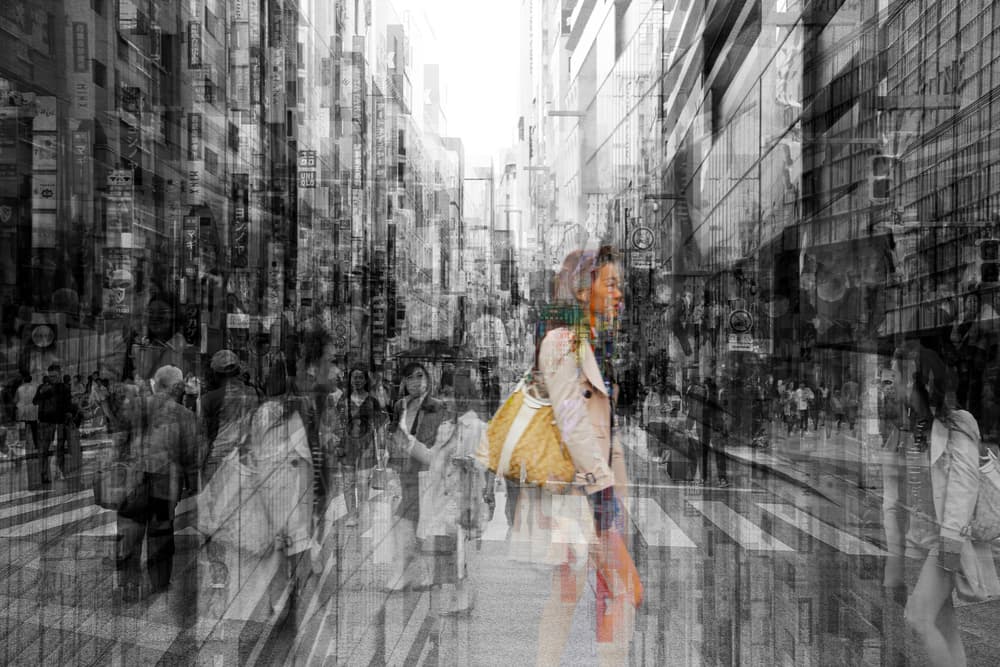 Smiling Woman City Walk by Igor Shrayer — canvas wall art