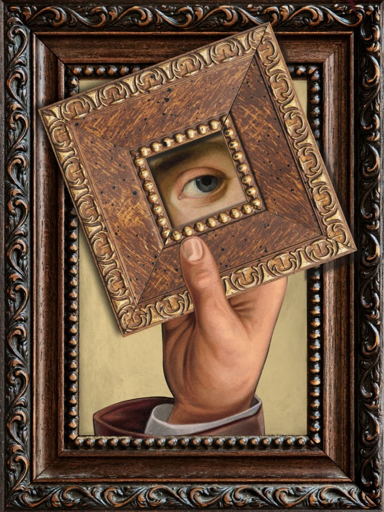 Framed Eye Illusion by Marja van den Hurk — canvas wall art
