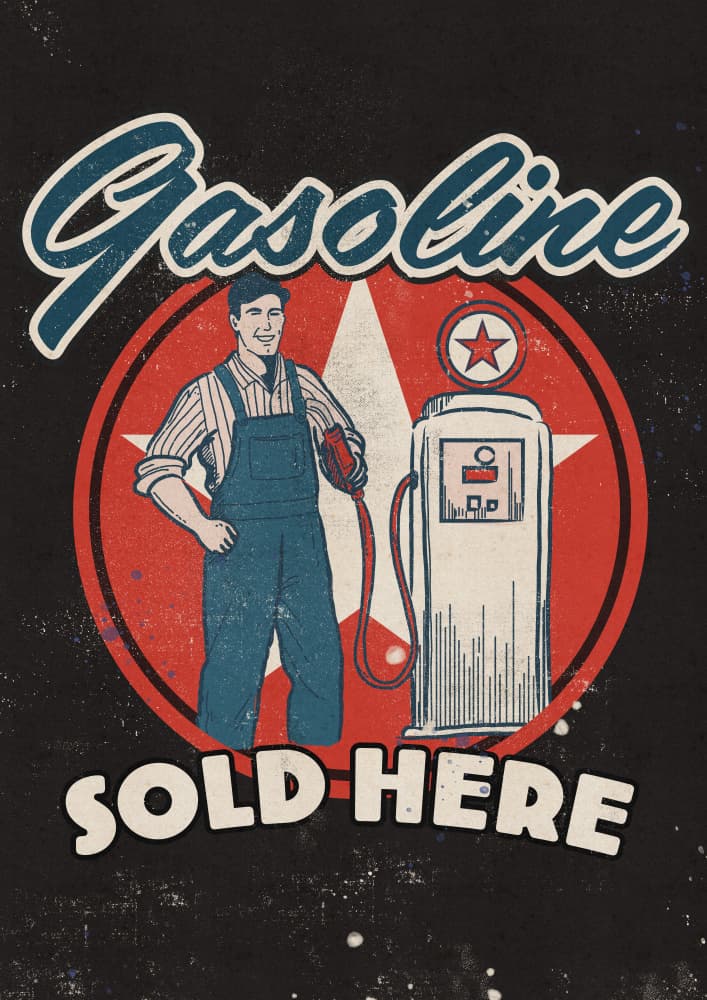 Vintage Gas Attendant Service by Nicholas — canvas wall art