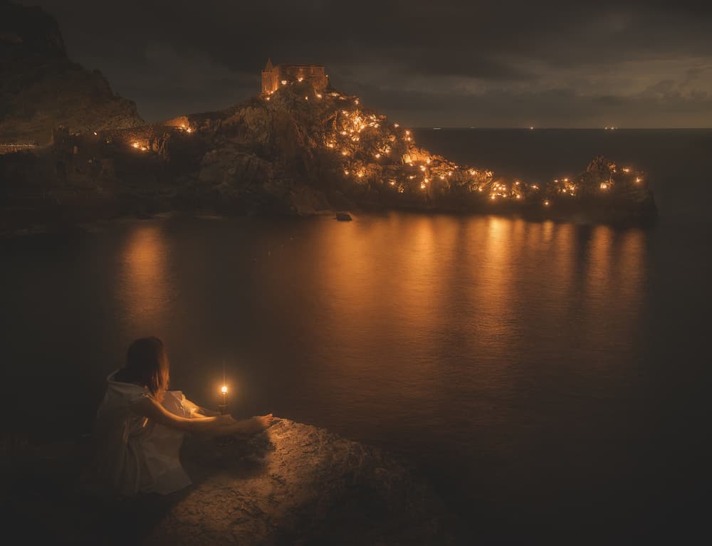 Enchanted Night Coast by Paolo Lazzarotti — canvas wall art