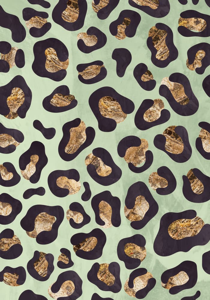 Mint Gold Leopard Pattern by Sarah Manovski — canvas wall art