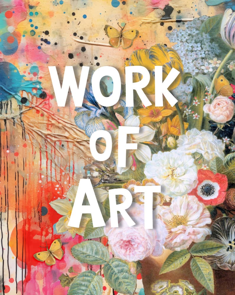 Vibrant Floral Collage by Marja van den Hurk — canvas wall art