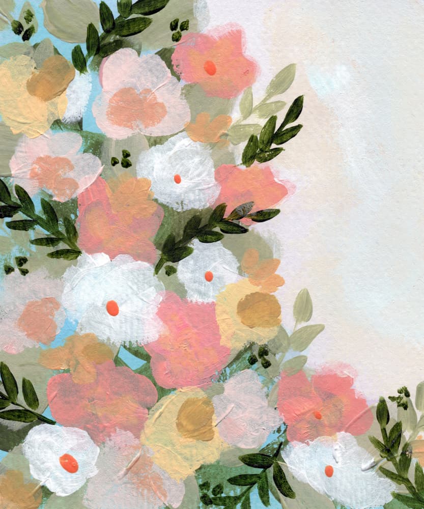 Blooming Pastel Garden by Shelley Hampe — canvas wall art