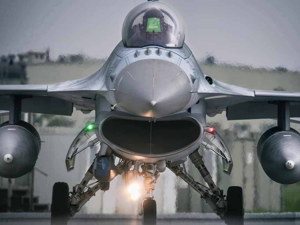Powerful Fighter Jet by Piotr Wrobel — canvas wall art