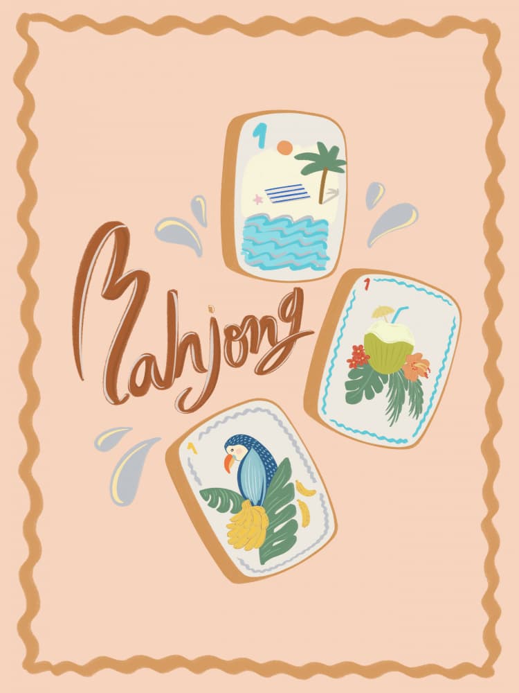 Tropical Mahjong Tiles by Nikita Jariwala — canvas wall art