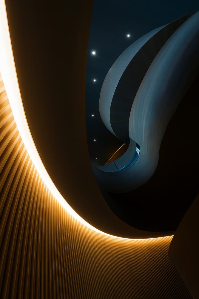 Modern Curved Light by X-FlyingKN — canvas wall art