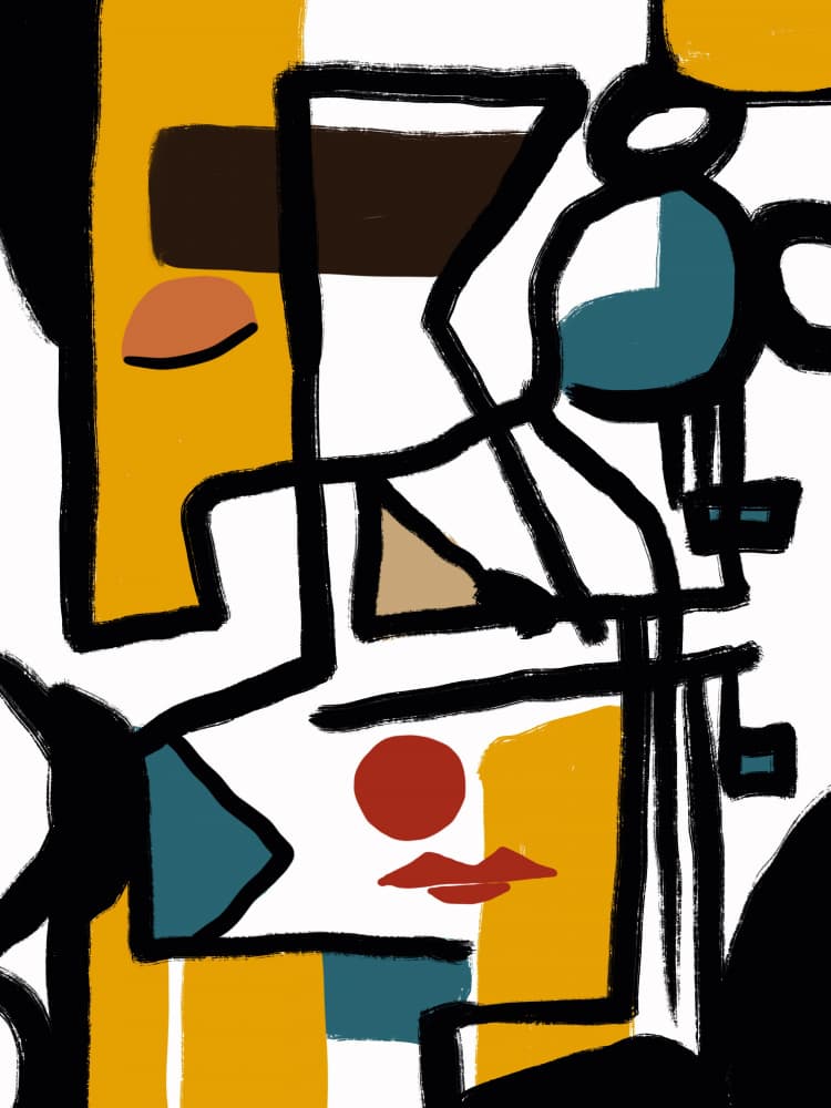 Abstract Cubist Face by Little Dean — canvas wall art